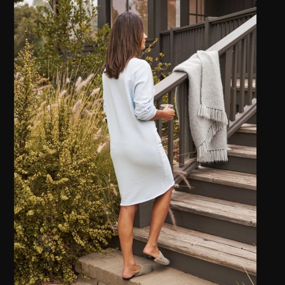 Frank & Eileen Izzie Triple Fleece Funnel Neck Dress Ice L NWOT - Picture 2 of 9